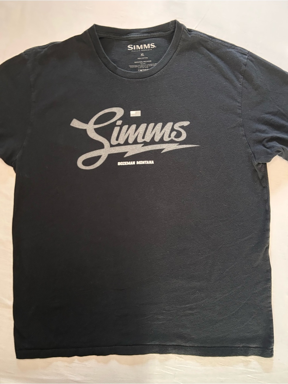 Simms XL Black Bozeman Montana Logo T-Shirt Fishing Graphic Tee - Picture 6 of 6